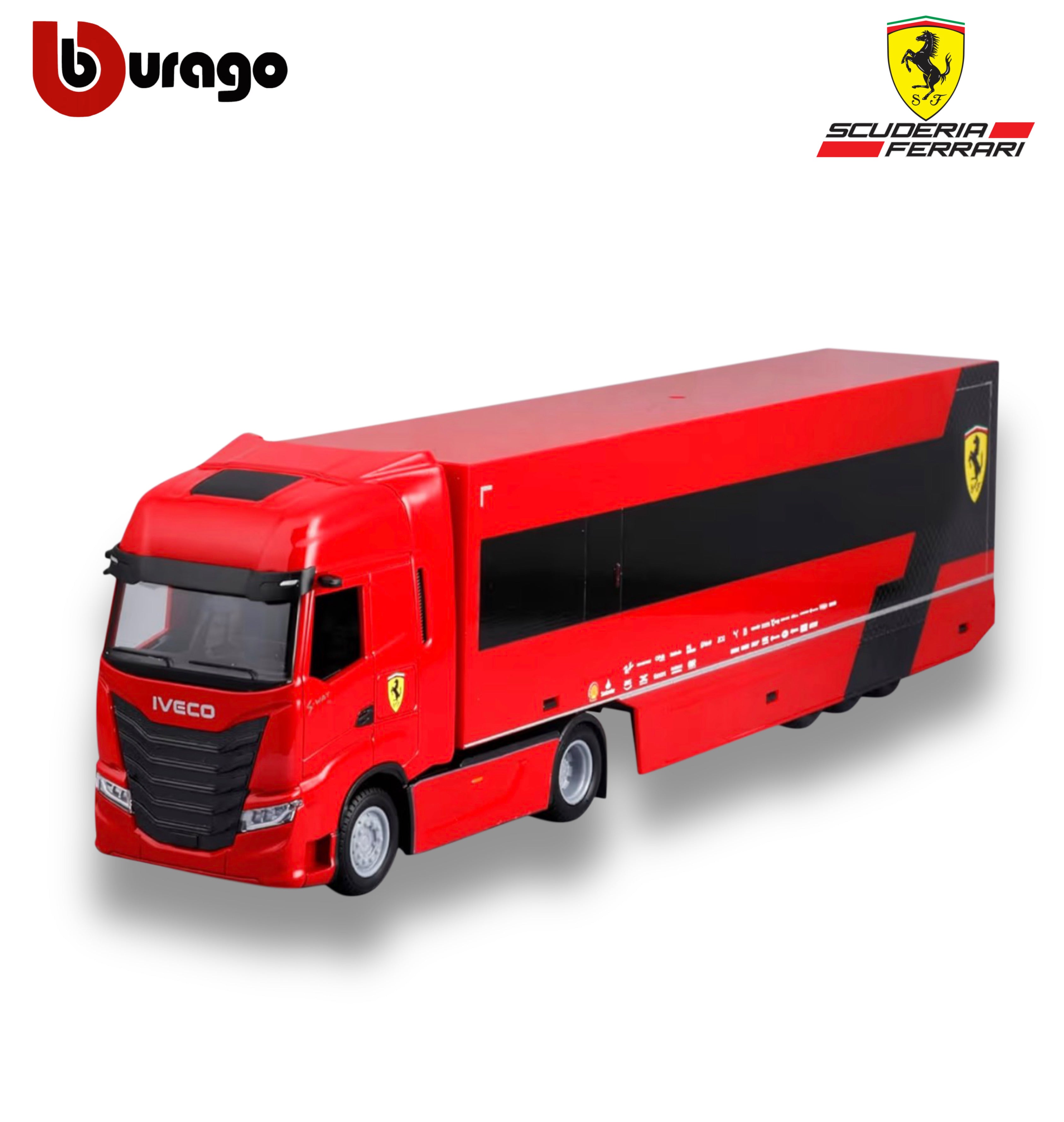 Iveco S-Way 570 Racing Transport with Ferrari SF-24 #16 Charles Leclerc – 1:43 Diecast Model