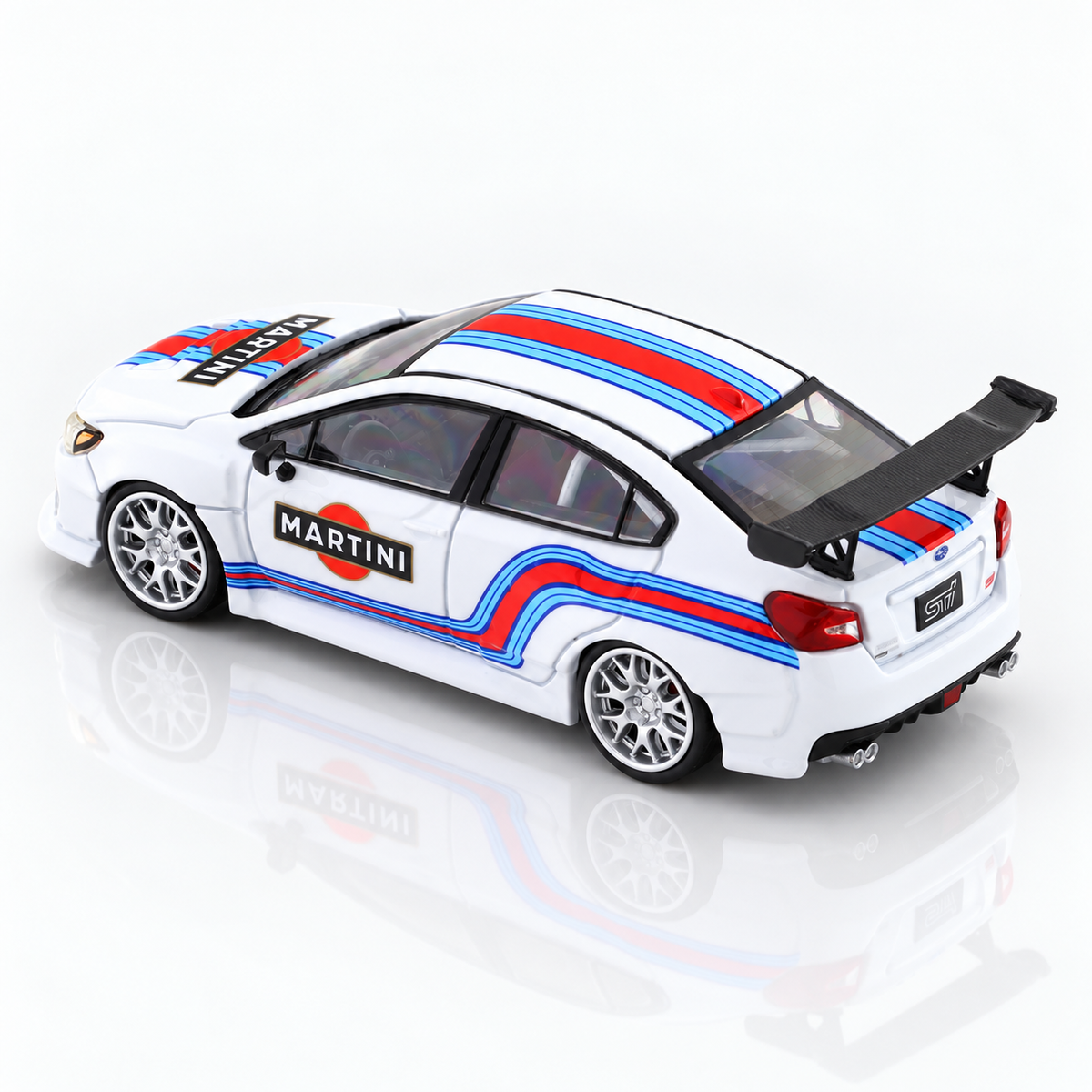 Subaru WRX-STI Martini with figure 1:64 Time Micro Diecast Scale Model Car Miniature