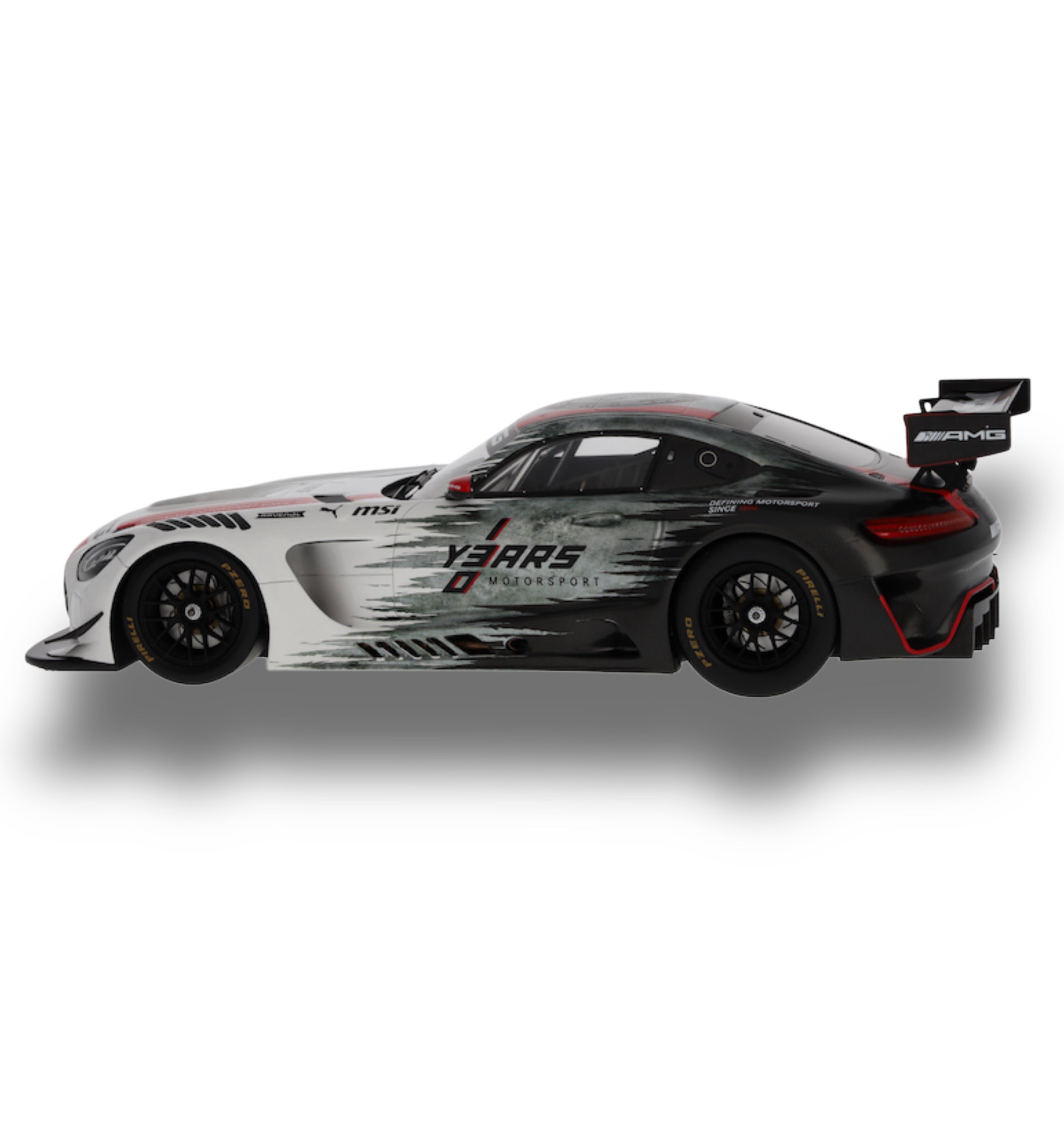 Mercedes-AMG GT3 “130 Years of Motorsport” C190 – Silver Coloured 1:18 Scale Model Car - by Minimax