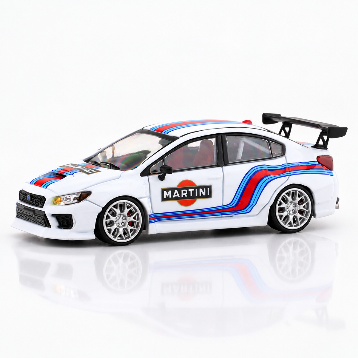 Subaru WRX-STI Martini with figure 1:64 Time Micro Diecast Scale Model Car Miniature