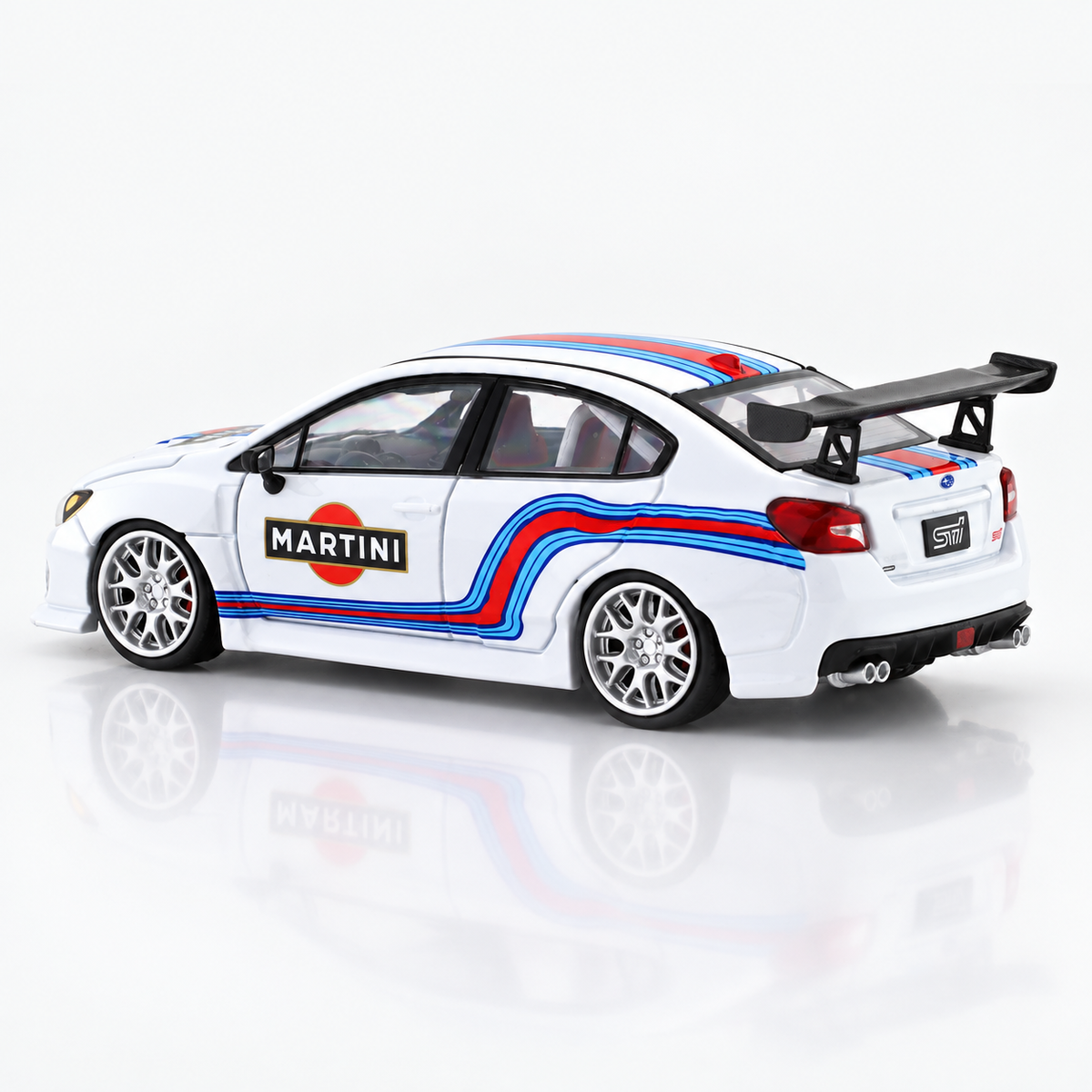 Subaru WRX-STI Martini with figure 1:64 Time Micro Diecast Scale Model Car Miniature