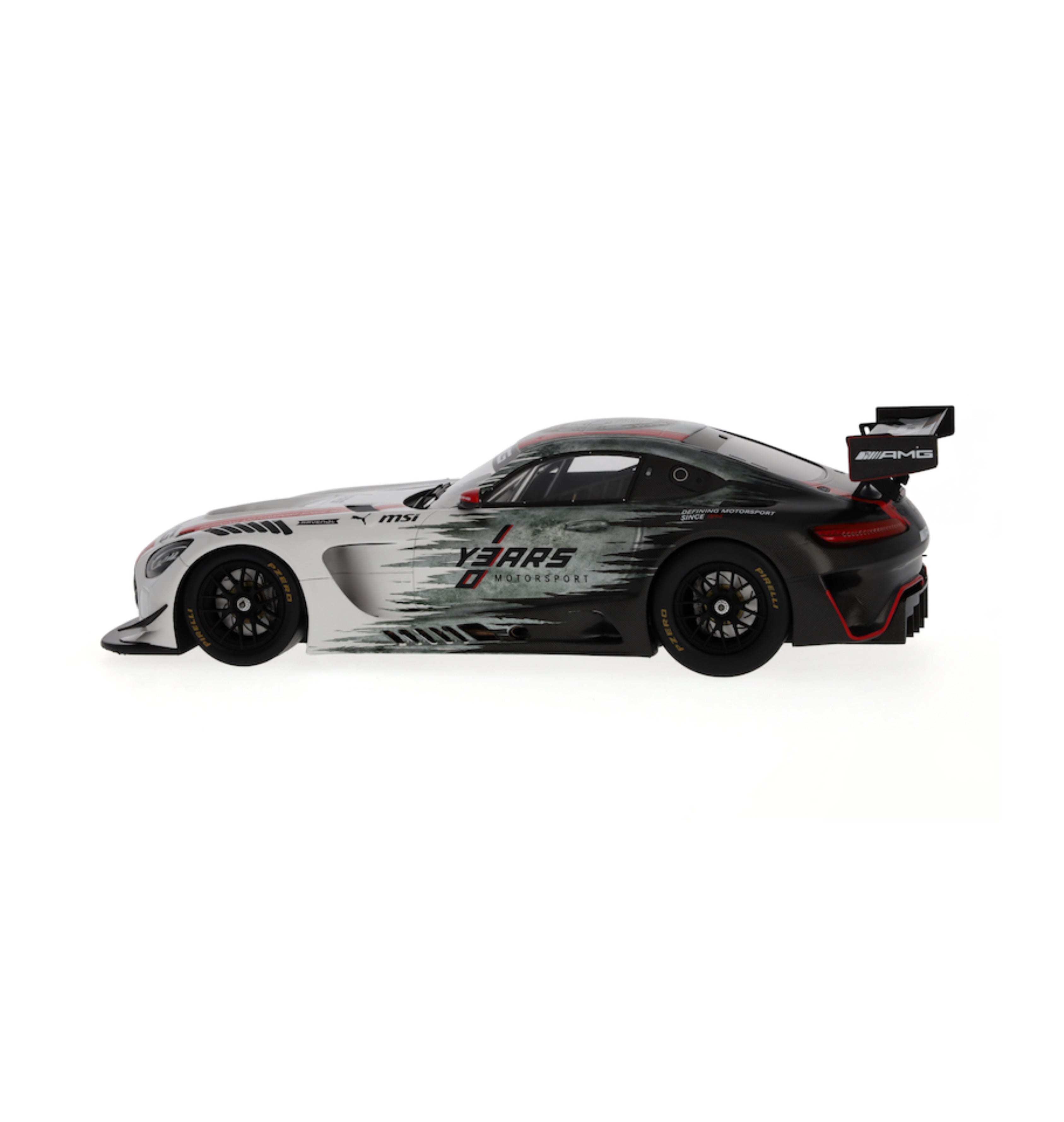 Mercedes-AMG GT3 “130 Years of Motorsport” C190 – Silver Coloured 1:18 Scale Model Car - by Minimax