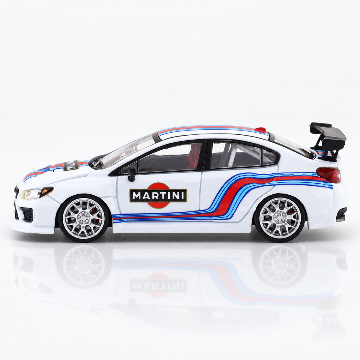 Subaru WRX-STI Martini with figure 1:64 Time Micro Diecast Scale Model Car Miniature