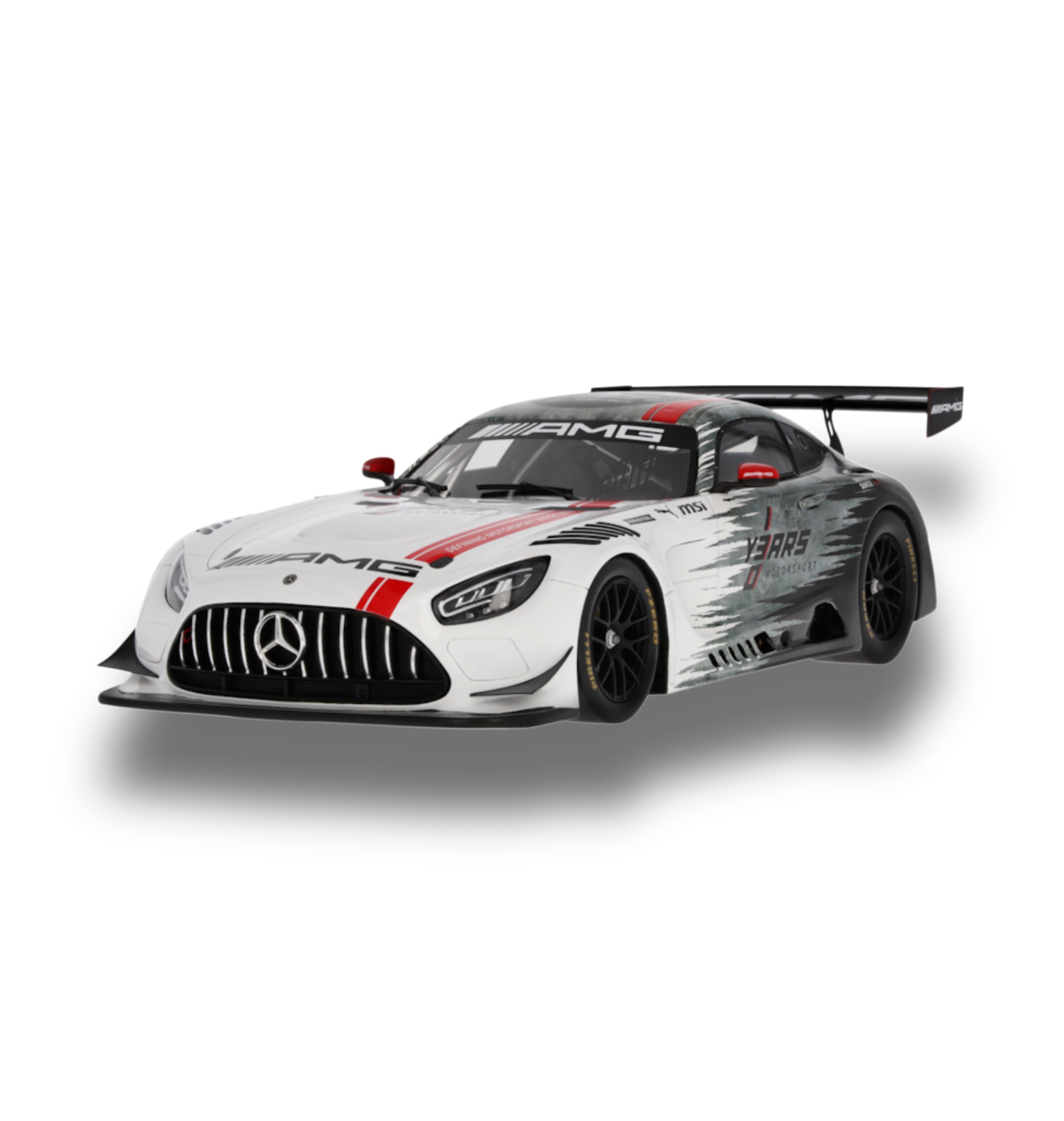 Mercedes-AMG GT3 “130 Years of Motorsport” C190 – Silver Coloured 1:18 Scale Model Car - by Minimax