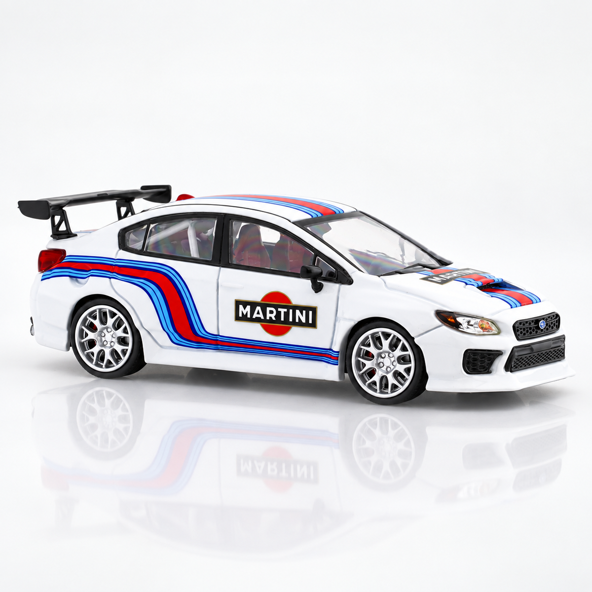 Subaru WRX-STI Martini with figure 1:64 Time Micro Diecast Scale Model Car Miniature