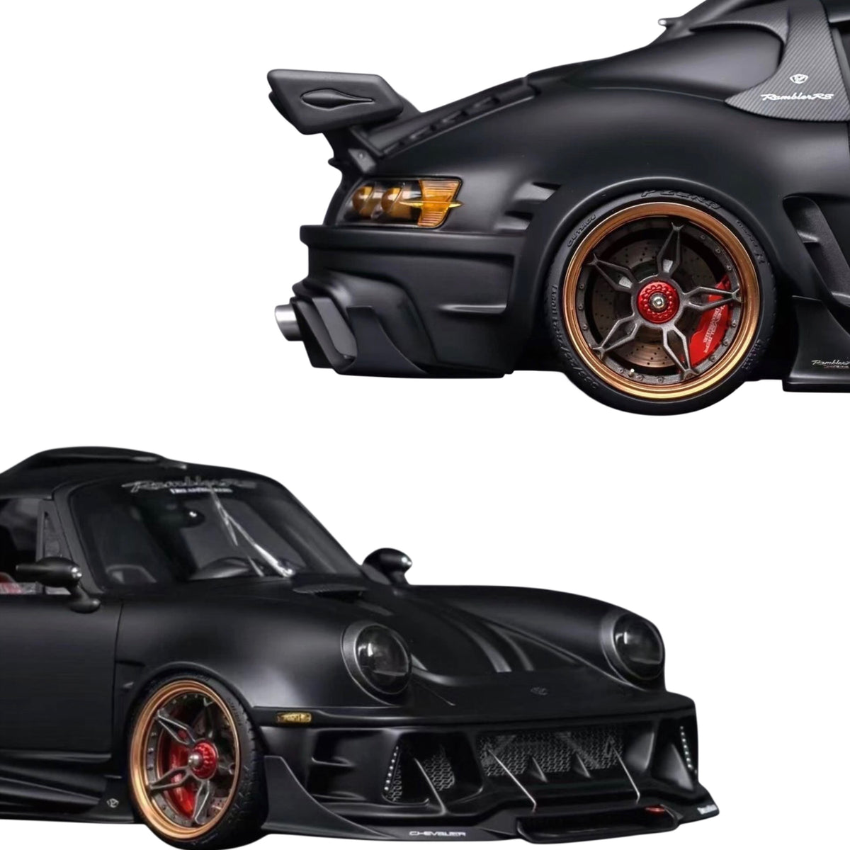 Porsche 911 Chevalier DreamWalkers Black & Orange 1:18 Resin Model – Limited Edition - Gloss Black