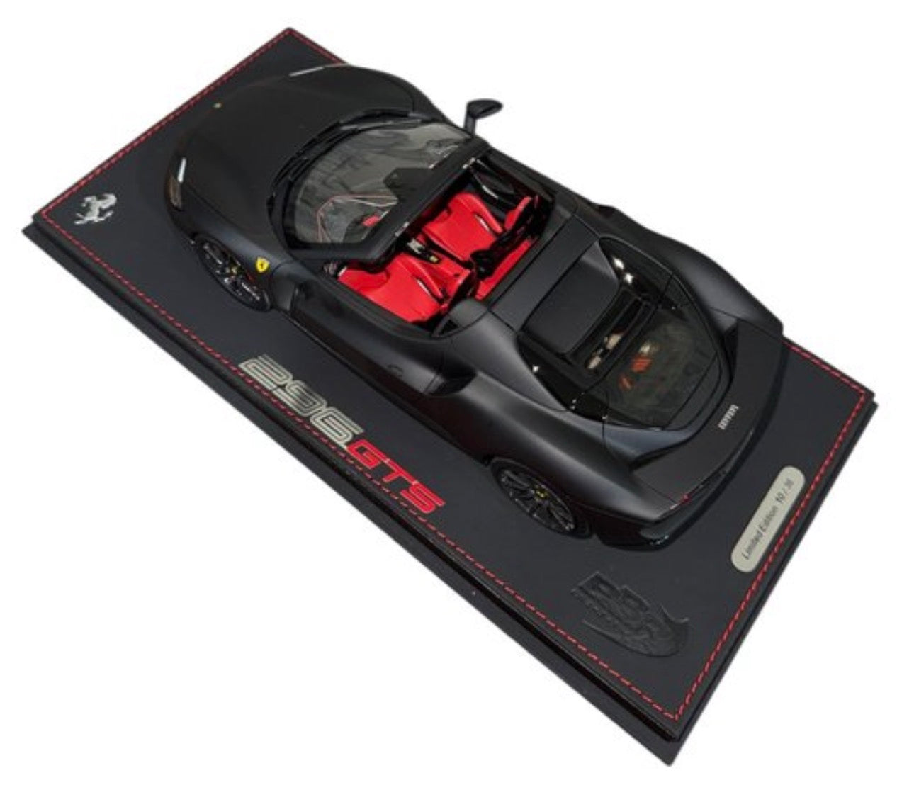 BBR 1:18 Ferrari 296 GTS – Matt Black / Red Interior – Limited Edition 10/36