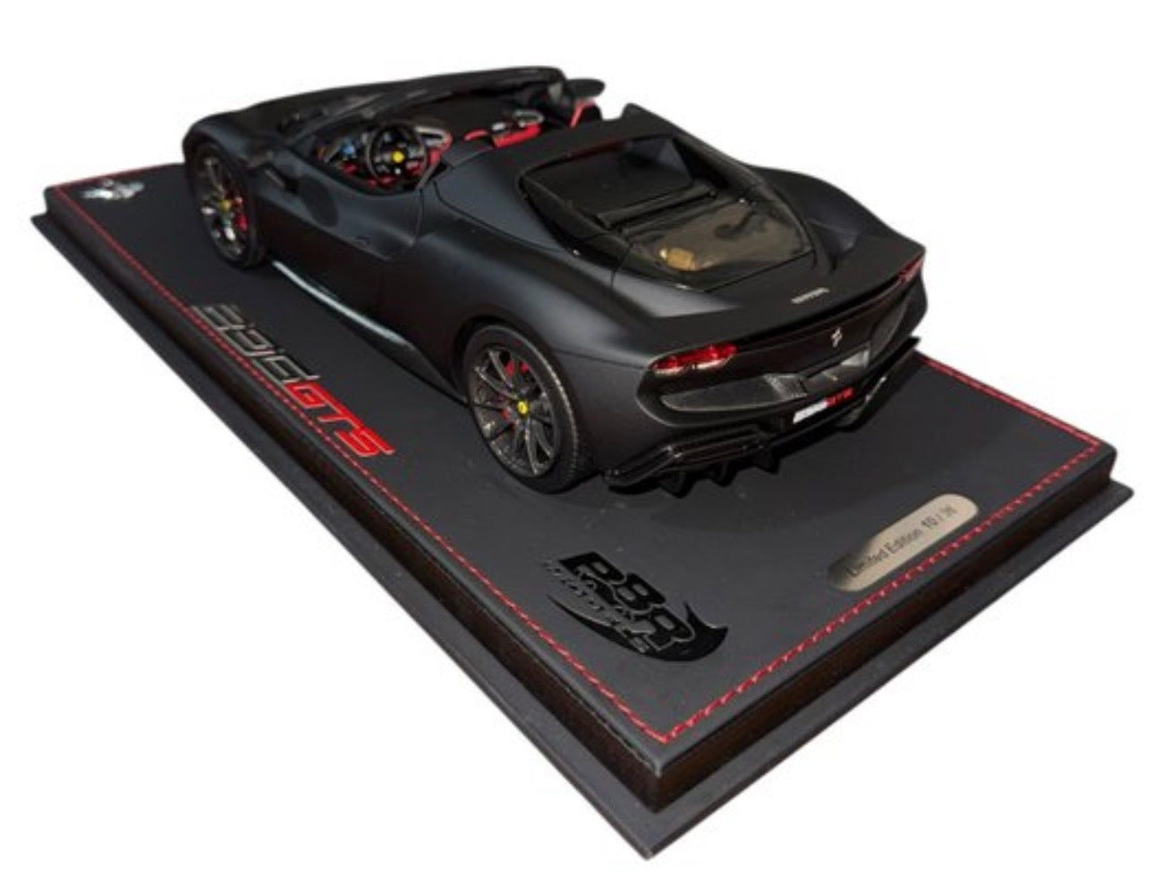 BBR 1:18 Ferrari 296 GTS – Matt Black / Red Interior – Limited Edition 10/36