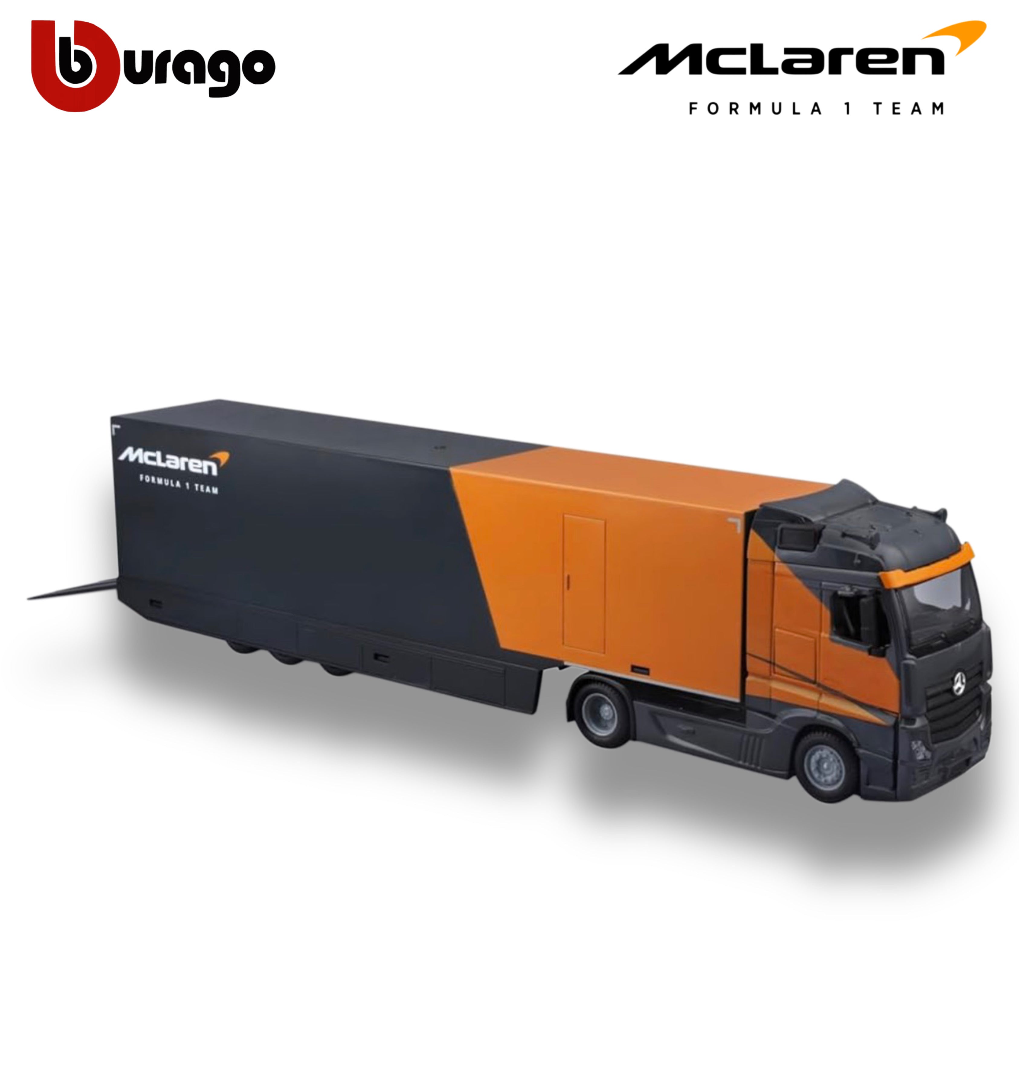 Mercedes Semi Truck with McLaren MCL38 #4 Lando Norris – 1:43 Diecast Model