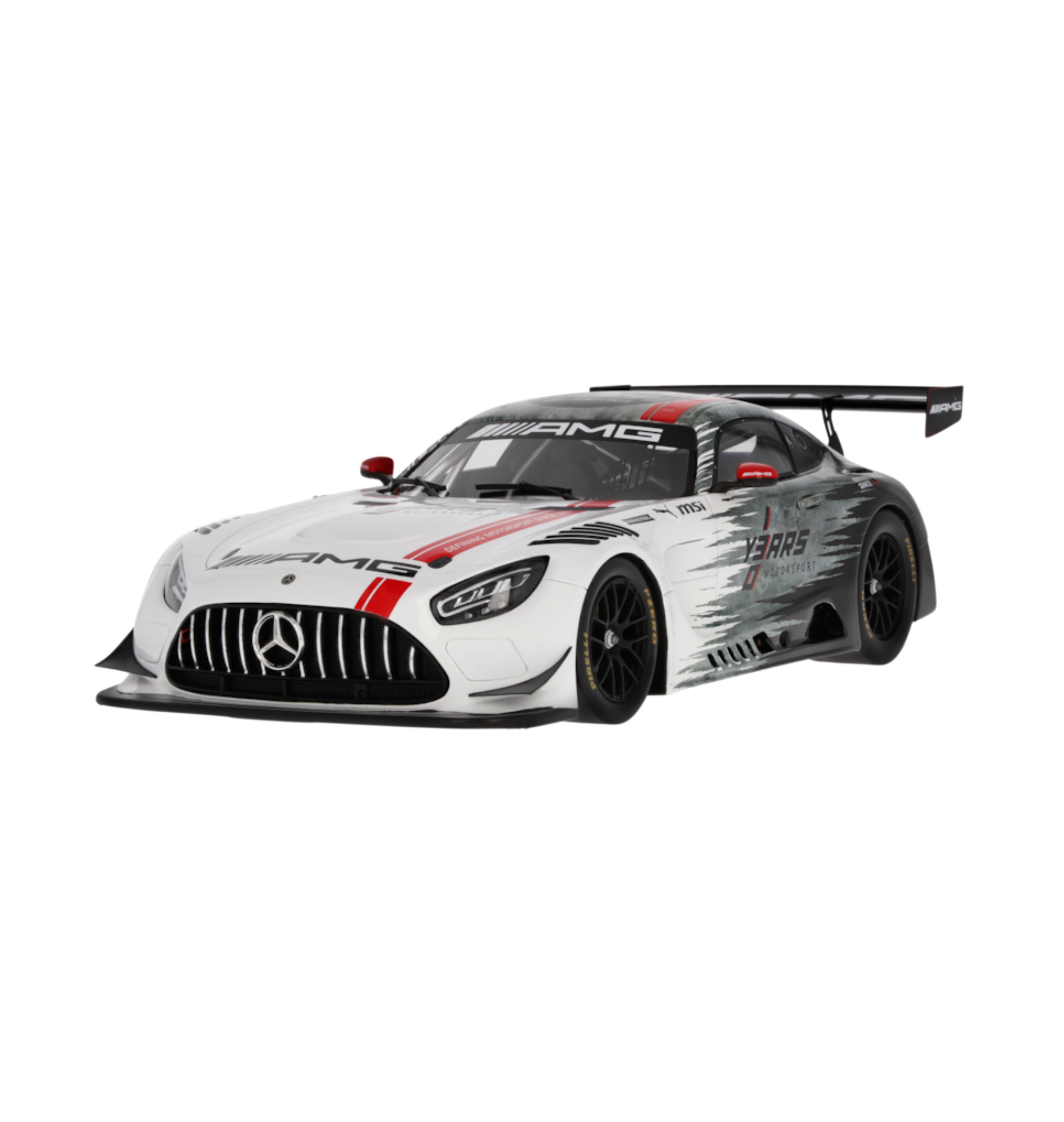 Mercedes-AMG GT3 “130 Years of Motorsport” C190 – Silver Coloured 1:18 Scale Model Car - by Minimax