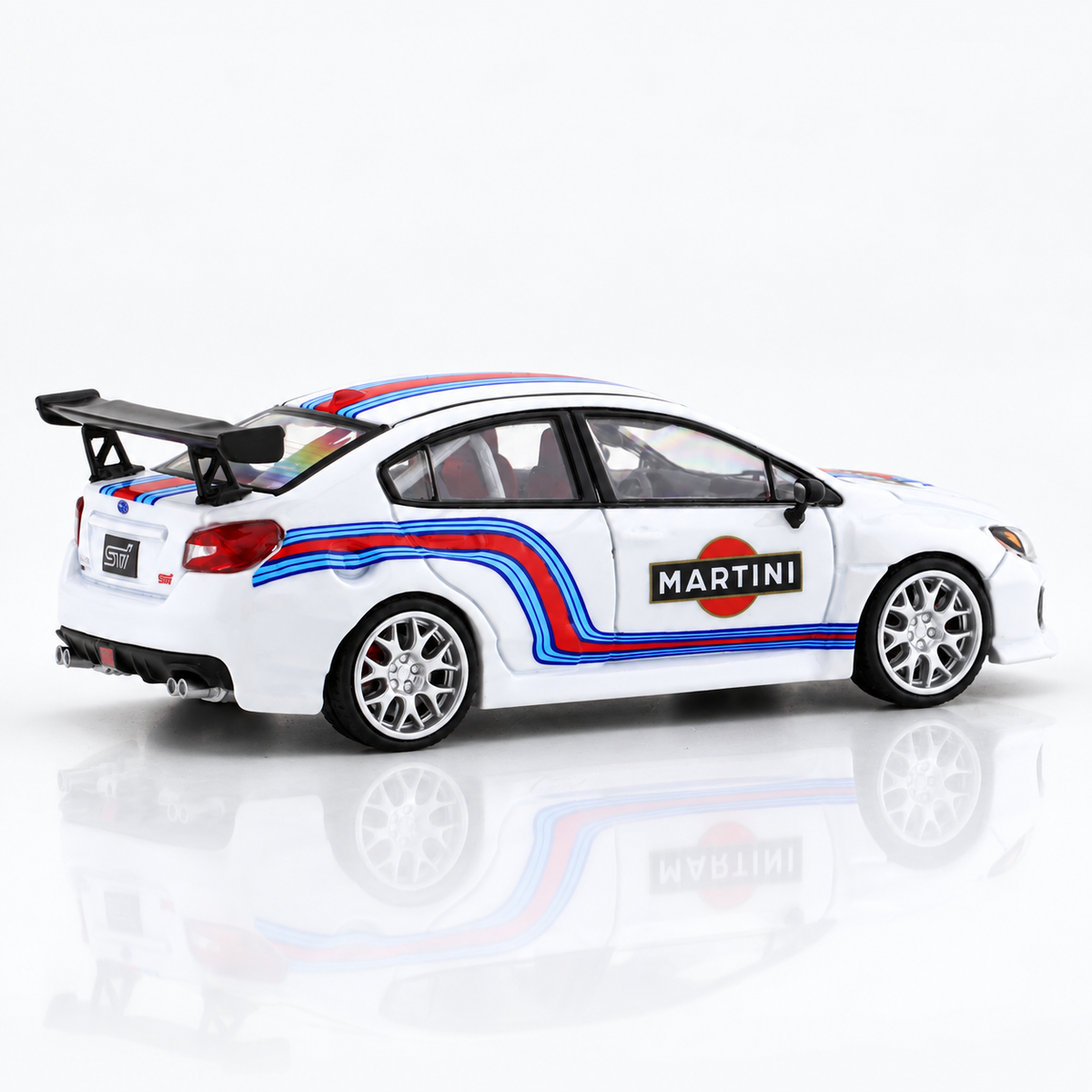 Subaru WRX-STI Martini with figure 1:64 Time Micro Diecast Scale Model Car Miniature
