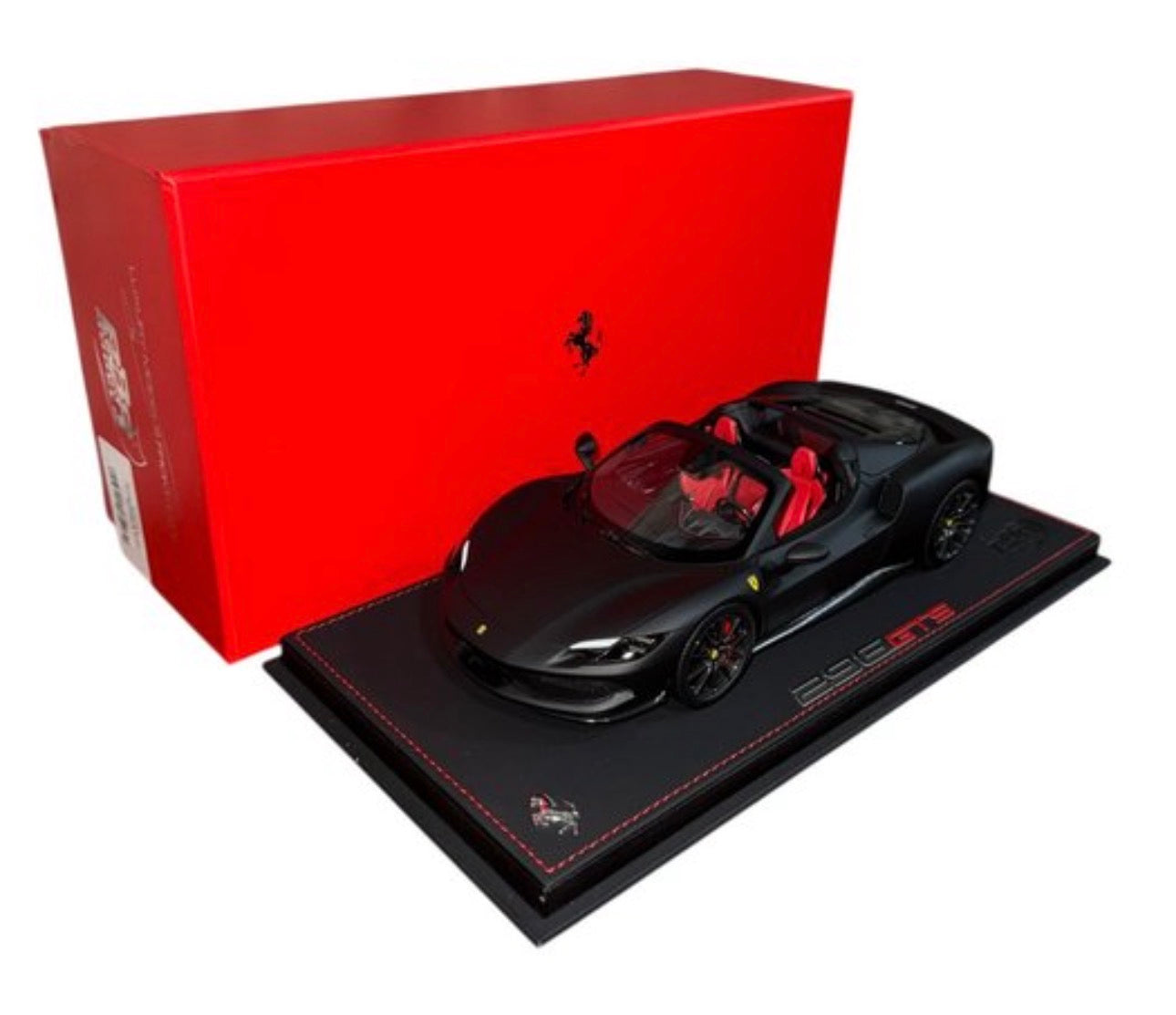 BBR 1:18 Ferrari 296 GTS – Matt Black / Red Interior – Limited Edition 10/36