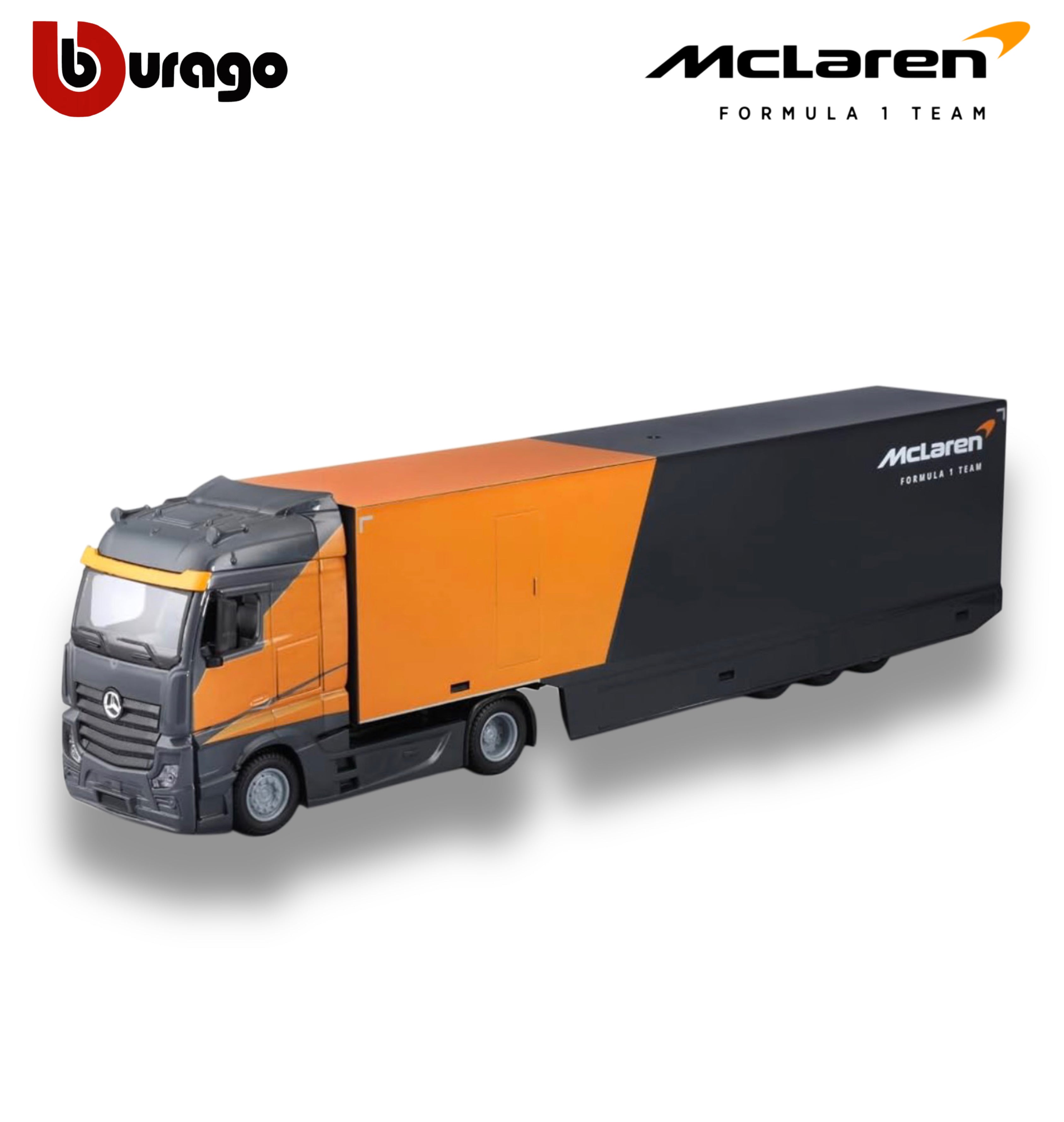 Mercedes Semi Truck with McLaren MCL38 #4 Lando Norris – 1:43 Diecast Model