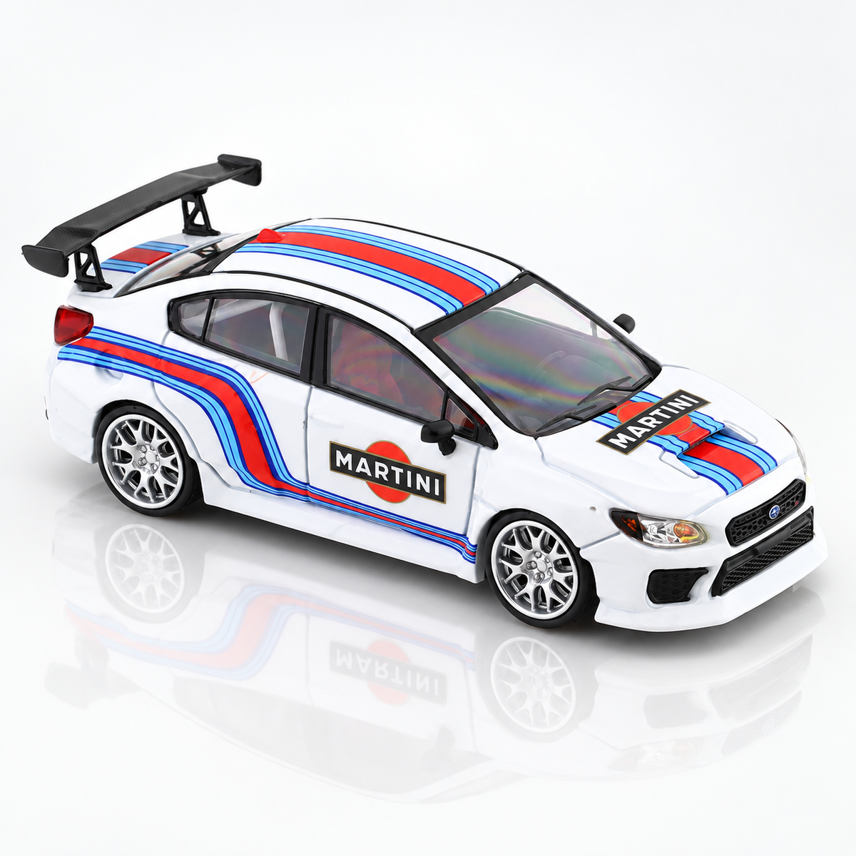 Subaru WRX-STI Martini with figure 1:64 Time Micro Diecast Scale Model Car Miniature