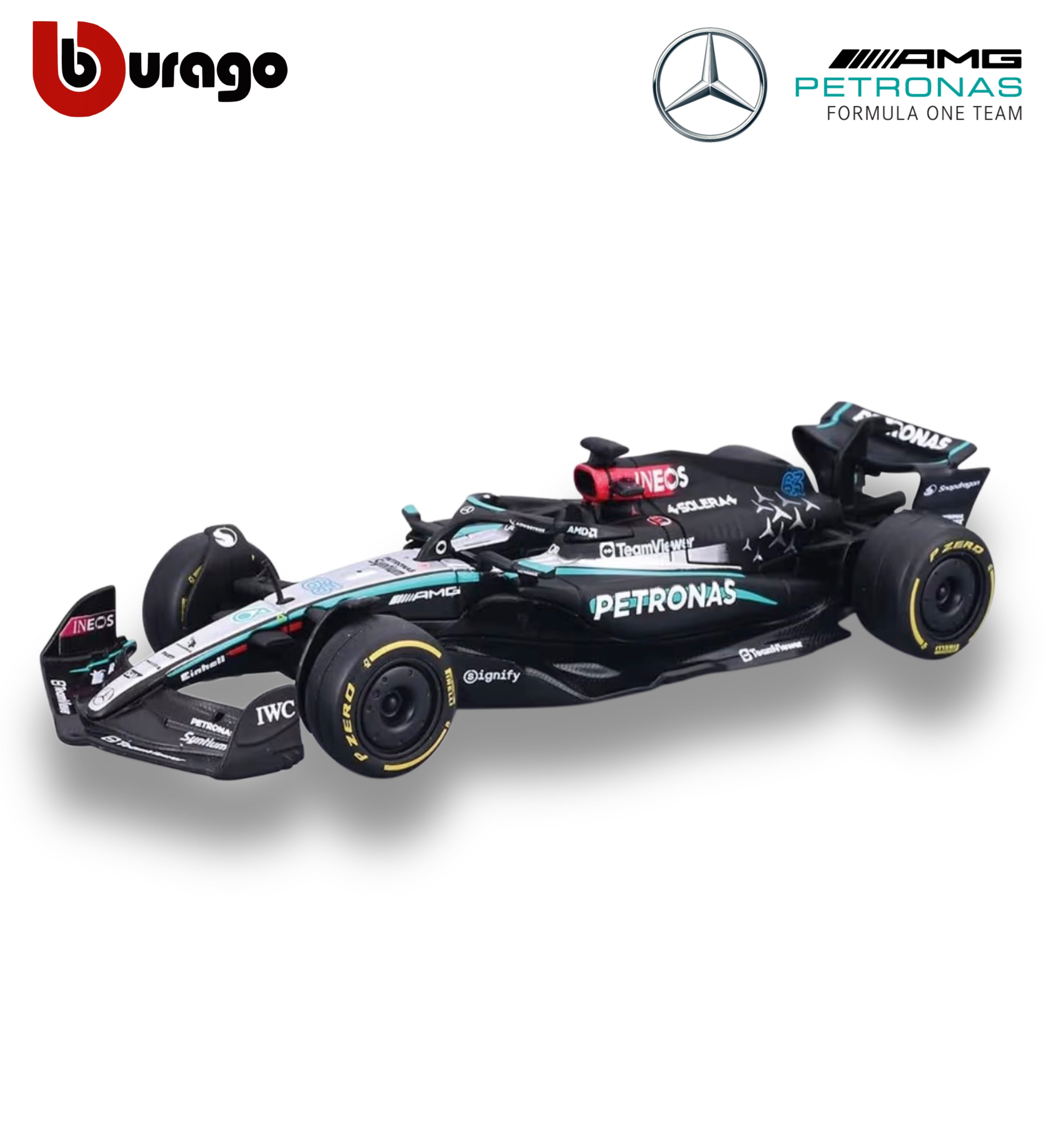 Mercedes-AMG Semi Truck with Mercedes W15 #63 George Russell – 1:43 Diecast Model
