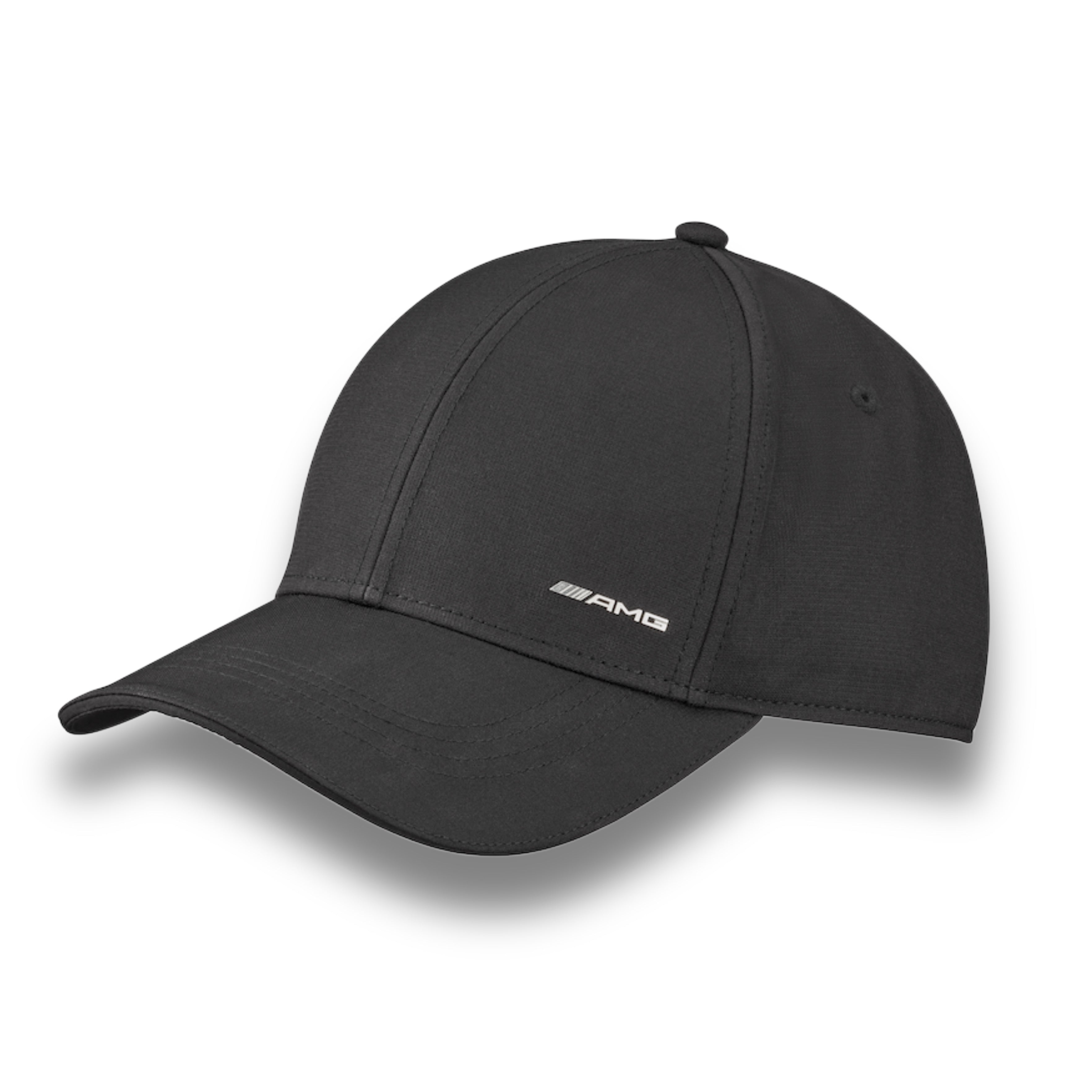 Limited Edition 6 Panel Black Cap with a 3D Silver AMG Logo