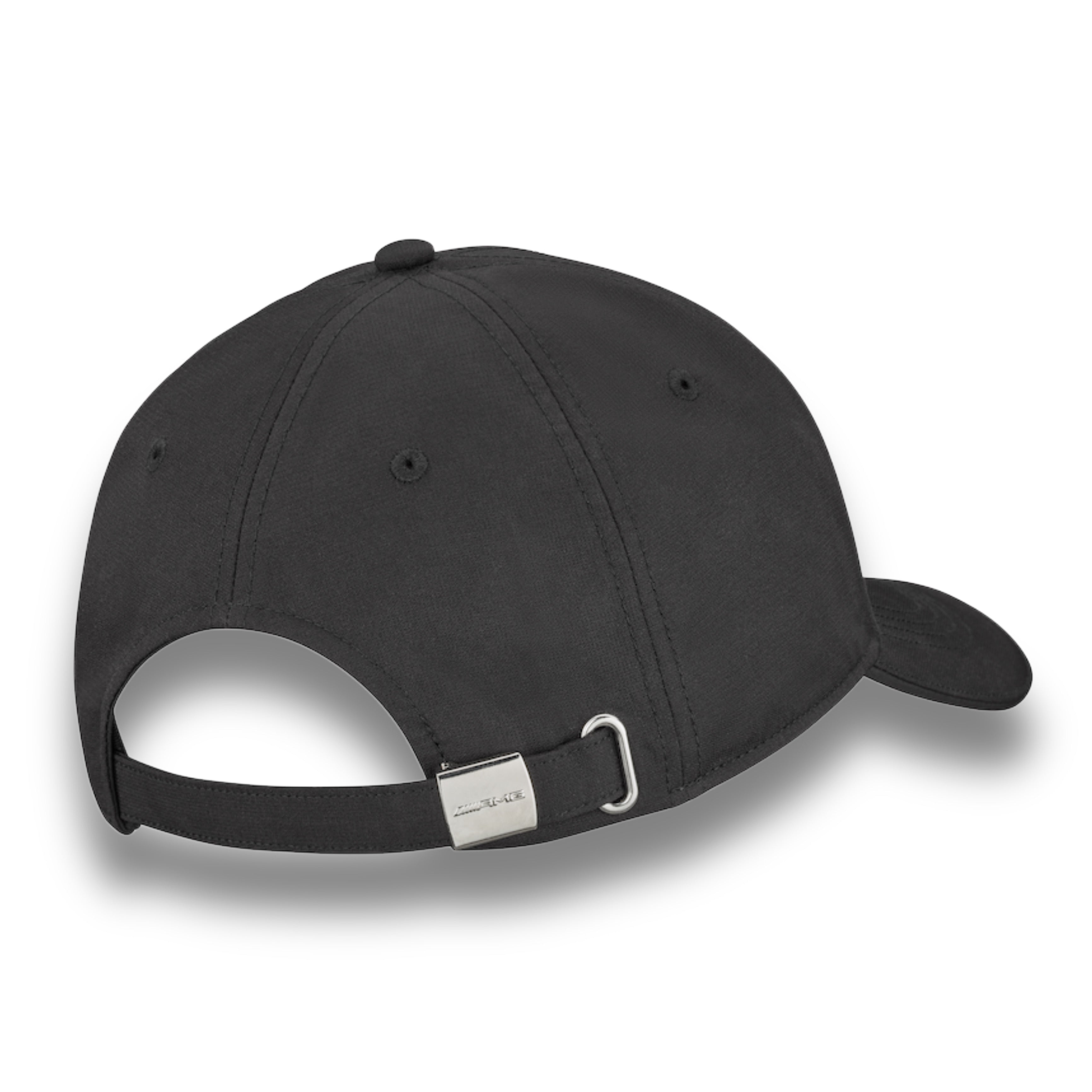 Limited Edition 6 Panel Black Cap with a 3D Silver AMG Logo