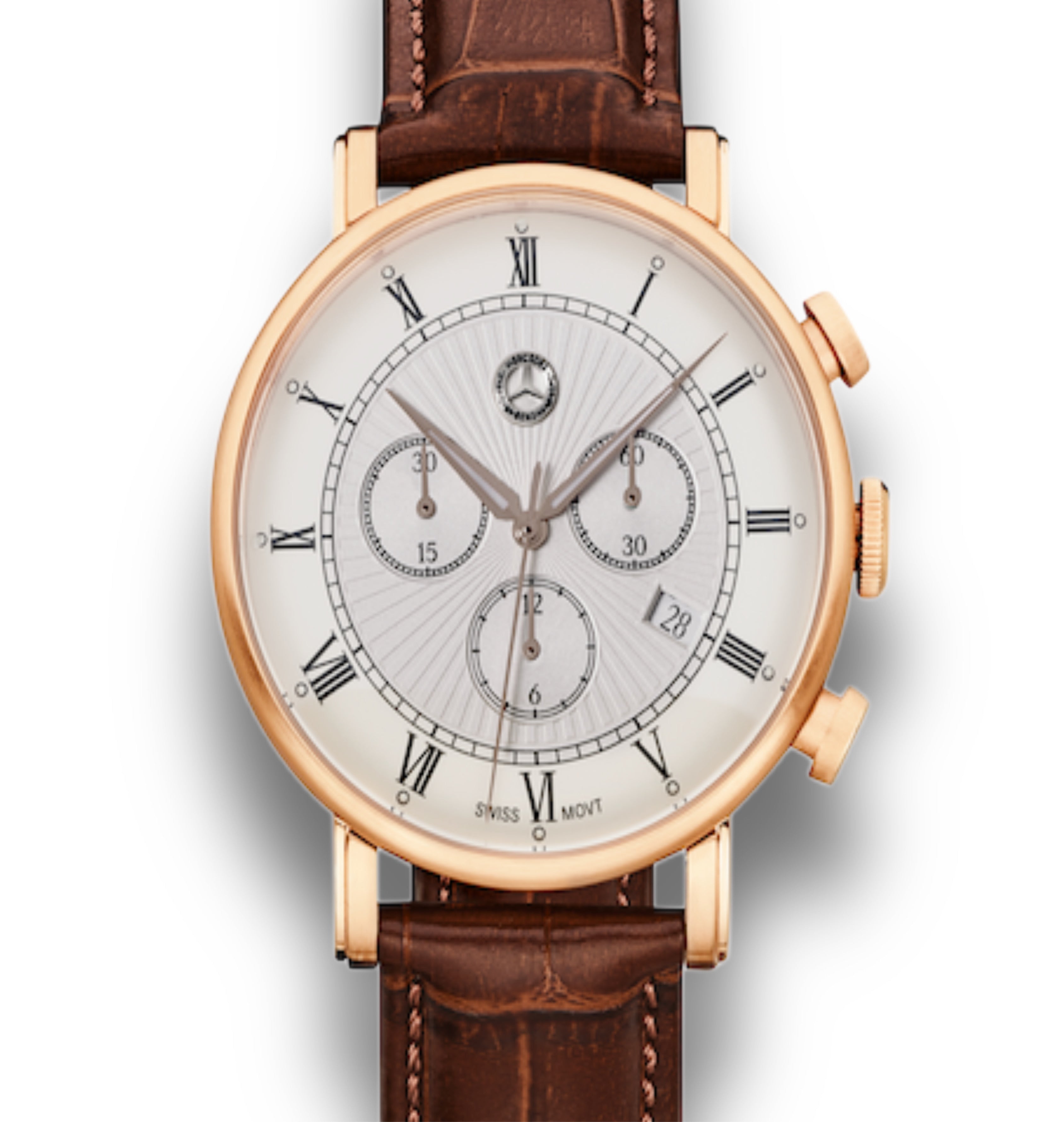 Men's Chronograph Watch, Classic Retro Gold