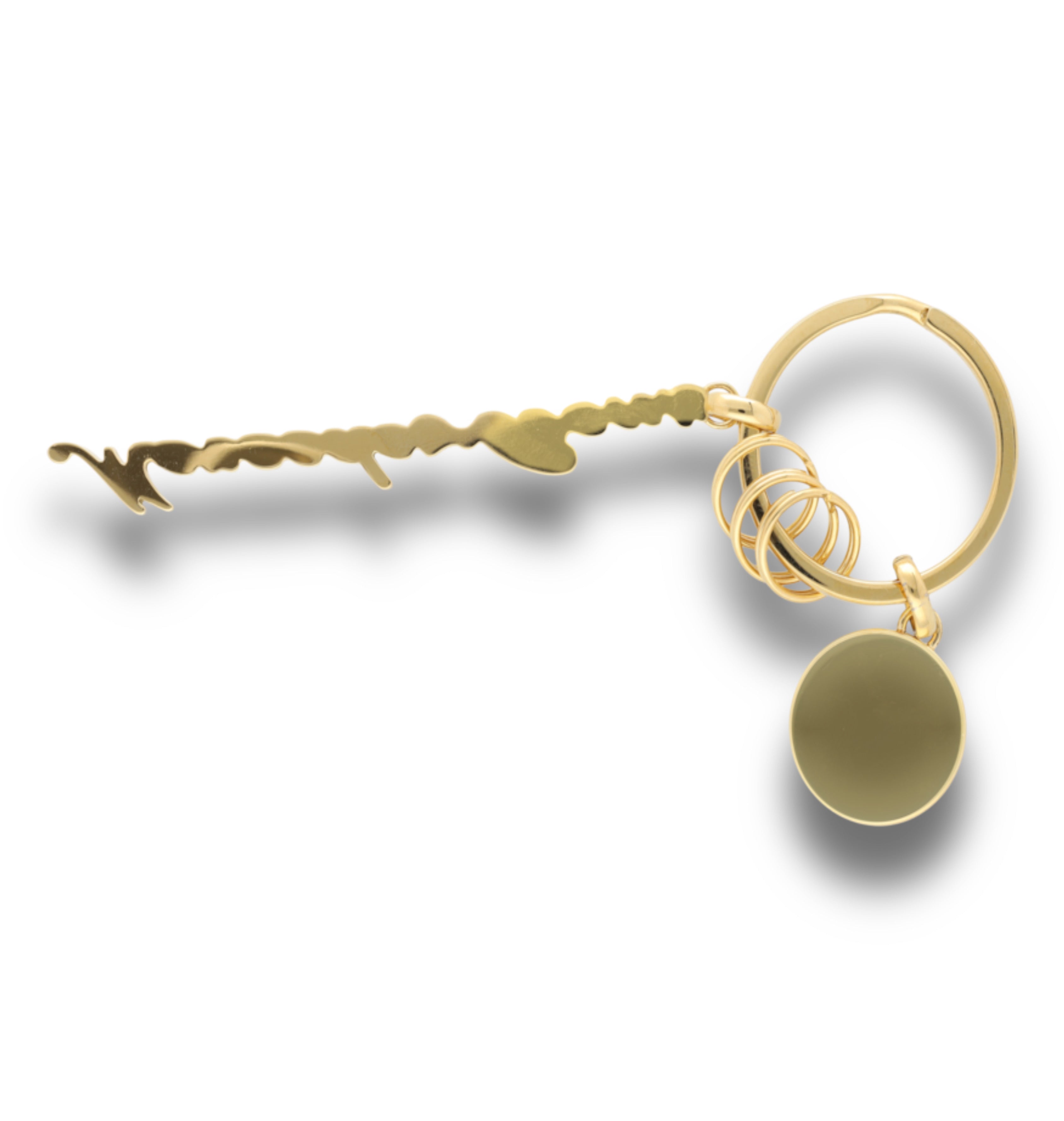 MERCEDES-BENZ  Key Ring, Mercedes Classic Lettering ,Gold