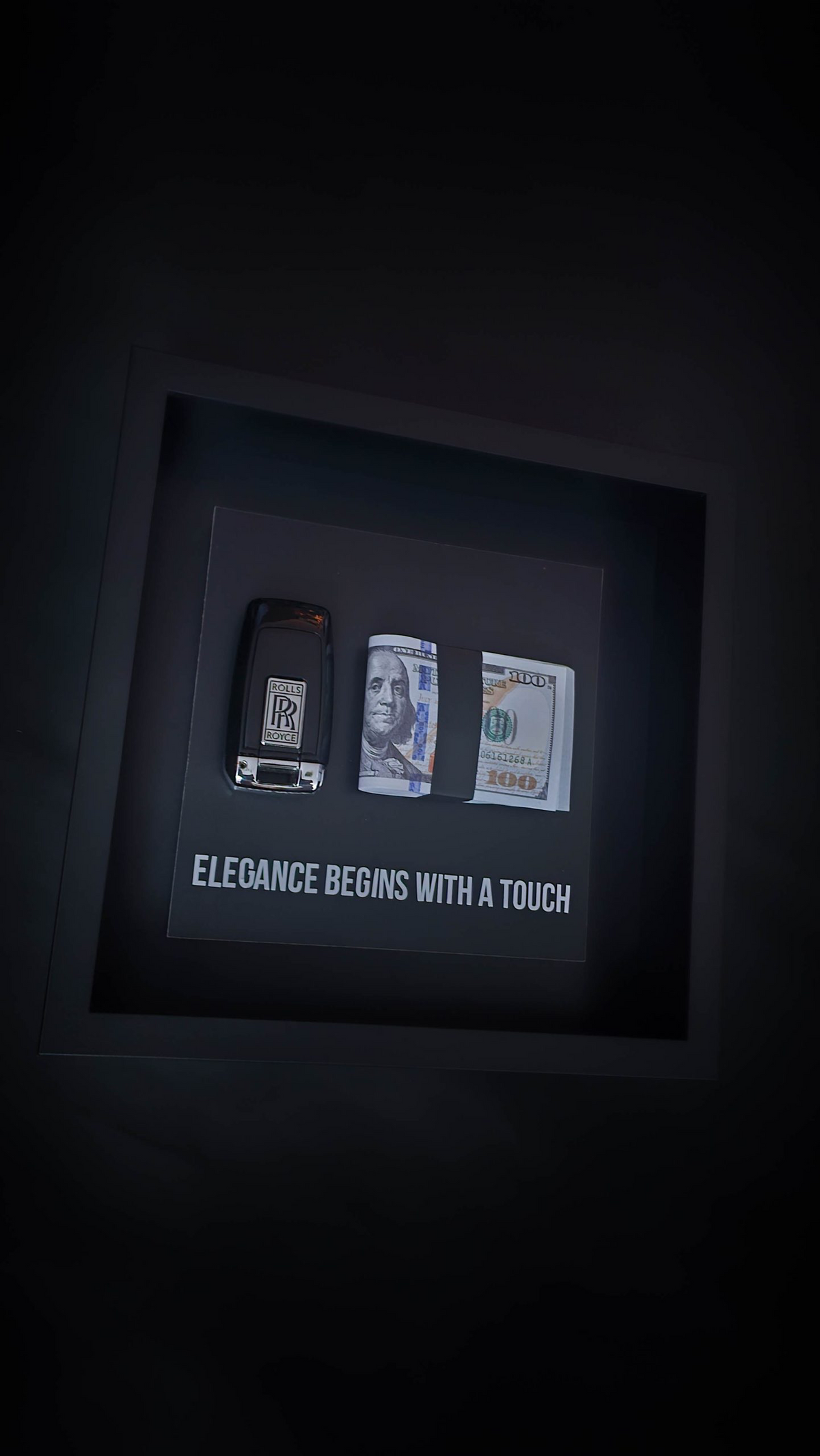 1:1 Rolls Royce Key Art Frame With Money