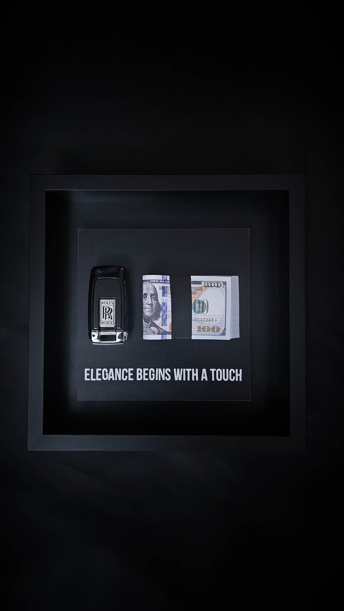 1:1 Rolls Royce Key Art Frame With Money